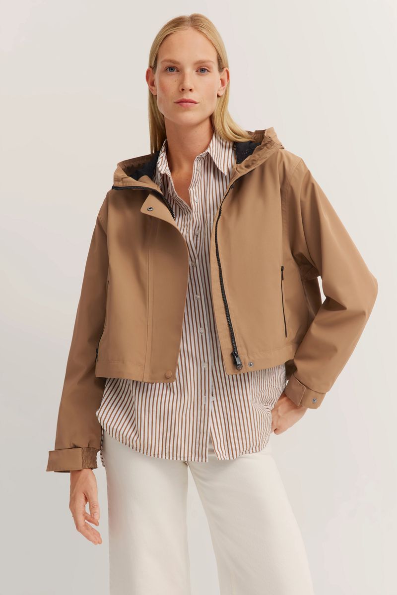 Kurze wasserabweisende Beige Blousonjacke