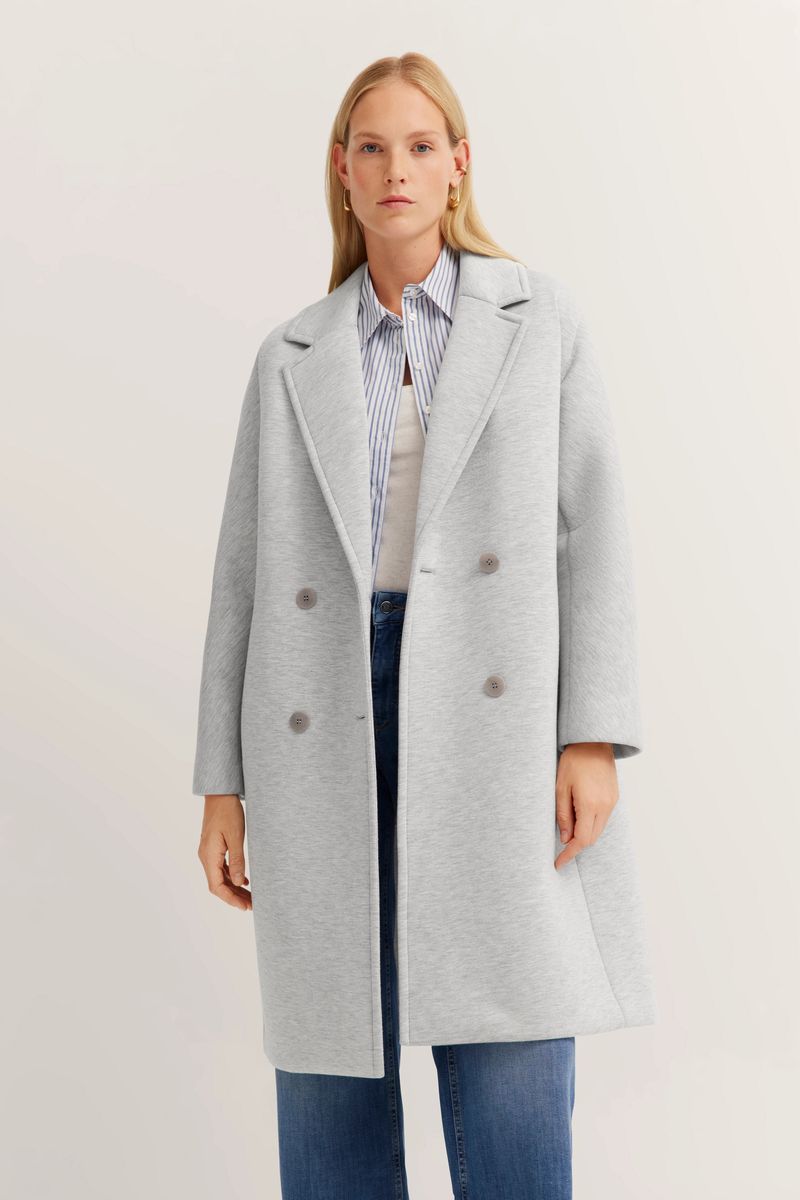 Doppelreihiger Mantel mit Kragen