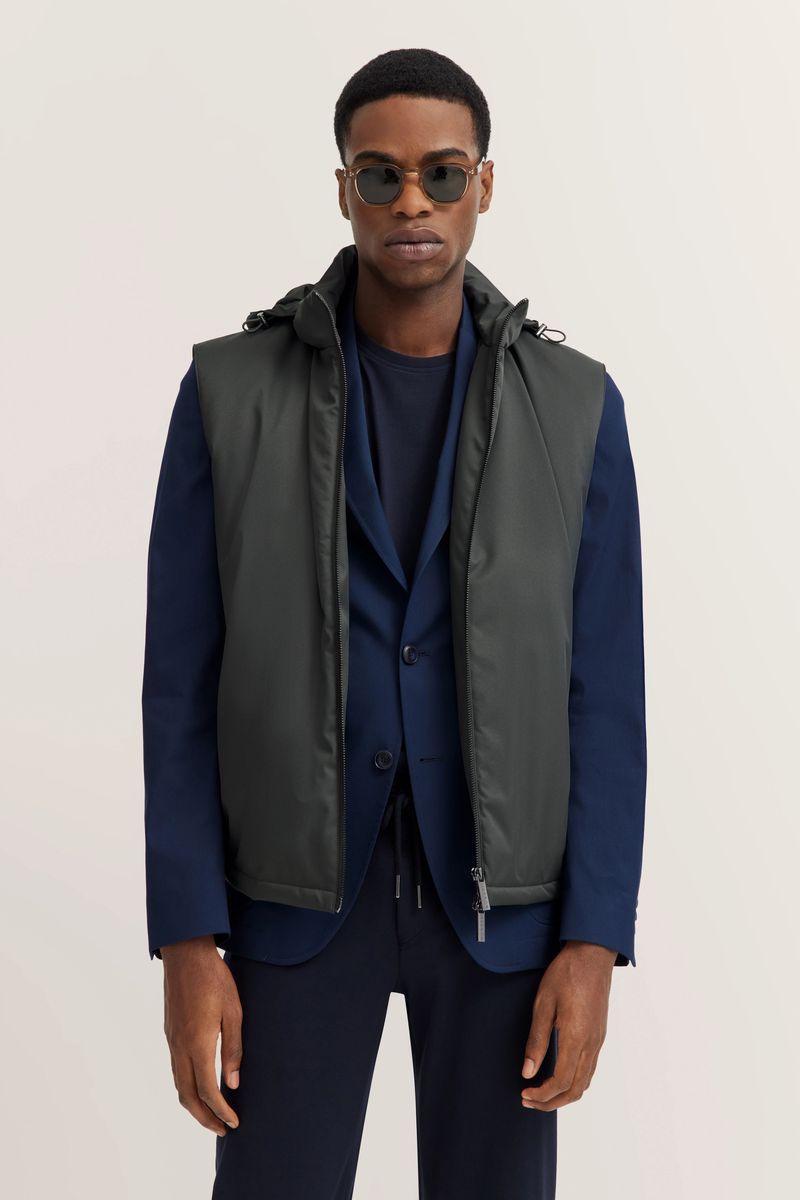 Kapuzenweste Wasserabweisend Dunkelgrau