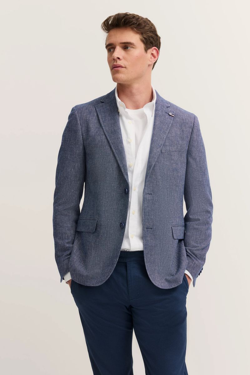 Stretch-Sakko mit Reverskragen und Textur