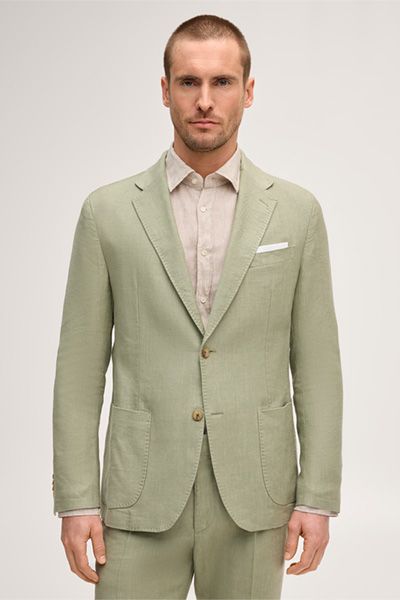 Hellgrüner Leinenmischungsblazer