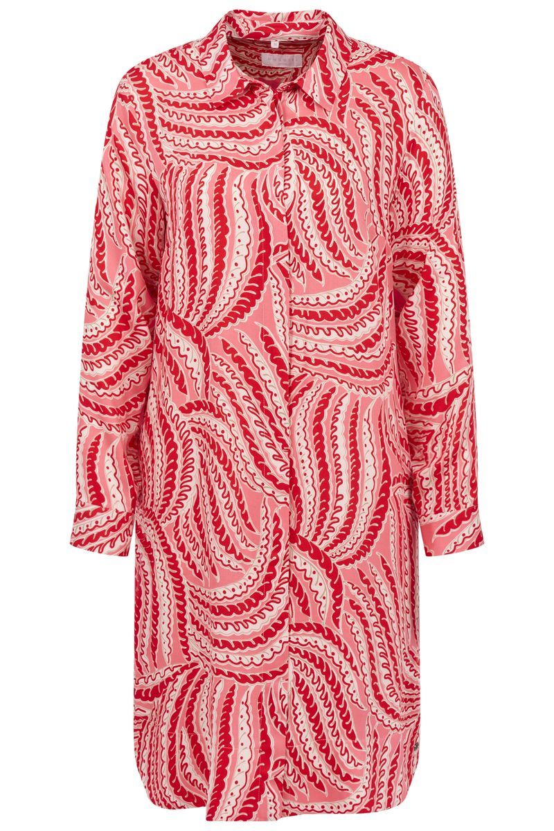Hemdblusenkleid mit Grafikprint in Rosa