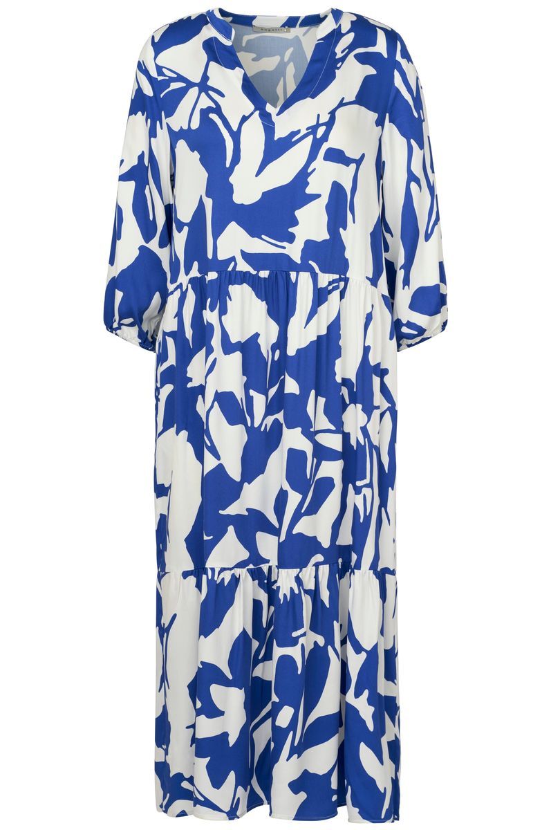 Gestuftes Midikleid mit Blumenmuster