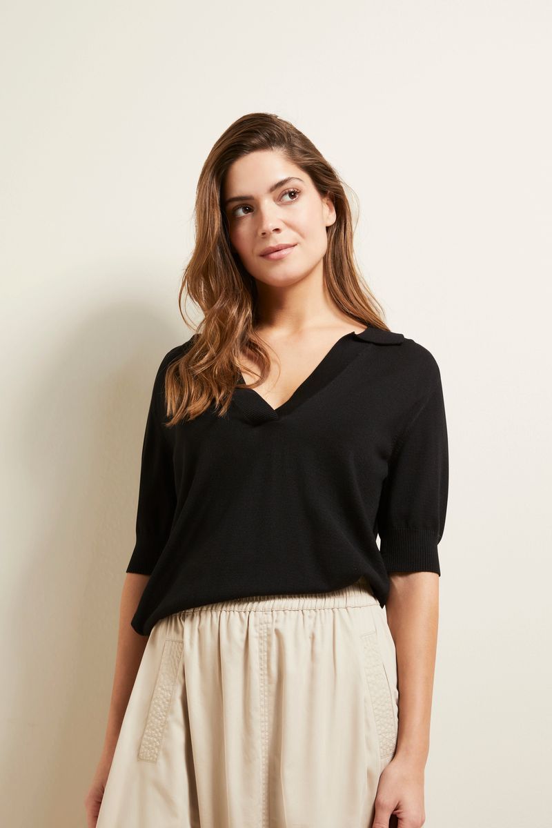 Elegantes Strickpolo-Oberteil aus Viskose