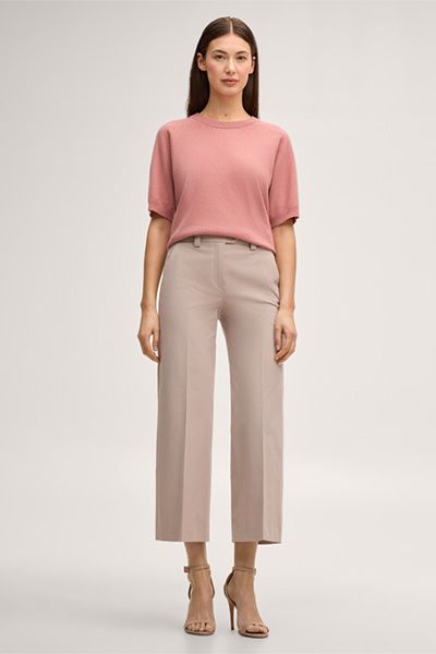 Rosa Kaschmir Kurzarm-T-Shirt