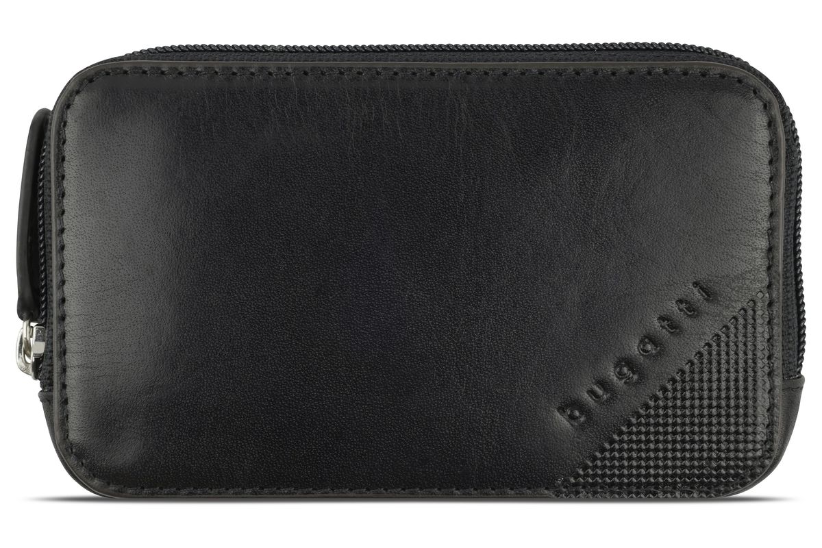 Kompaktes Schlüsseletui aus Leder mit Reißverschluss