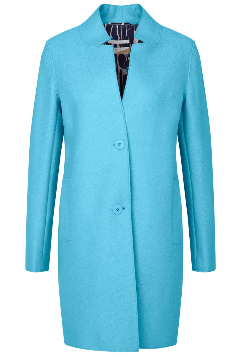 Kurzer Mantel aus Aqua-Wollmischung