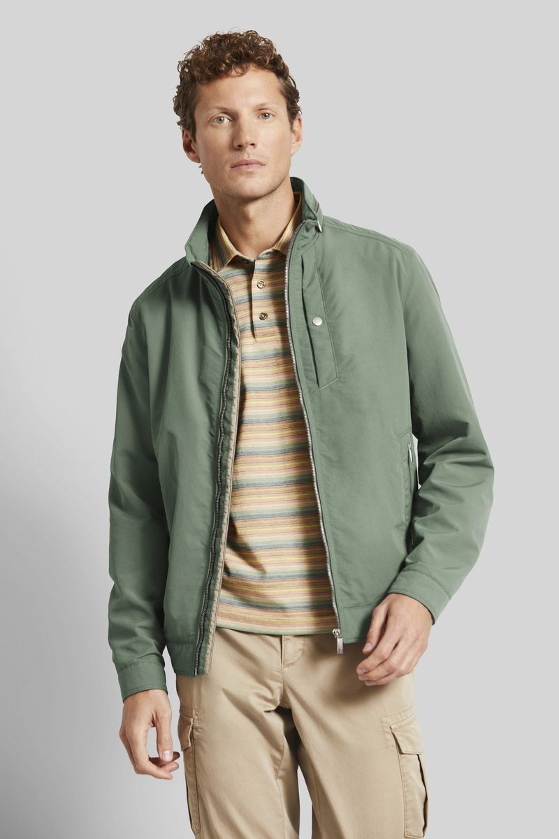 Moosgrüne strukturierte Blousonjacke