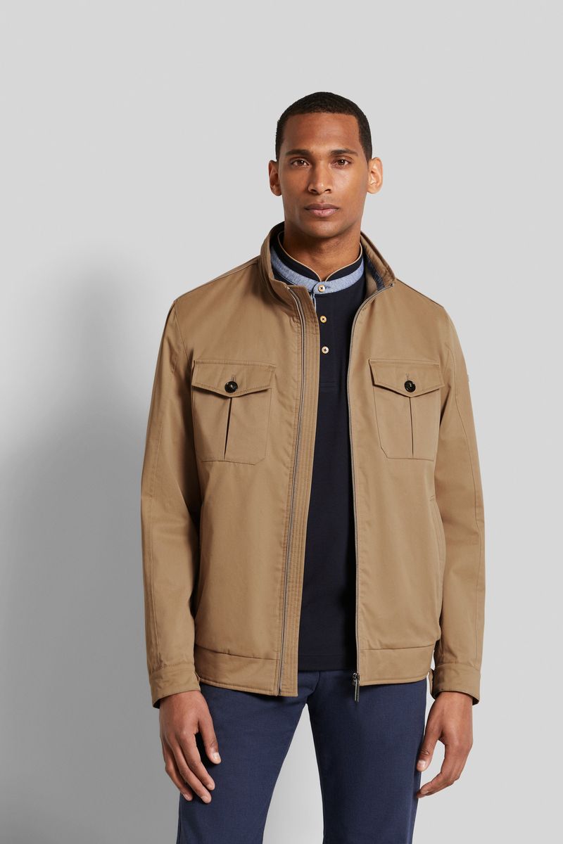 Taupefarbene Blousonjacke aus Baumwolle mit Taschen