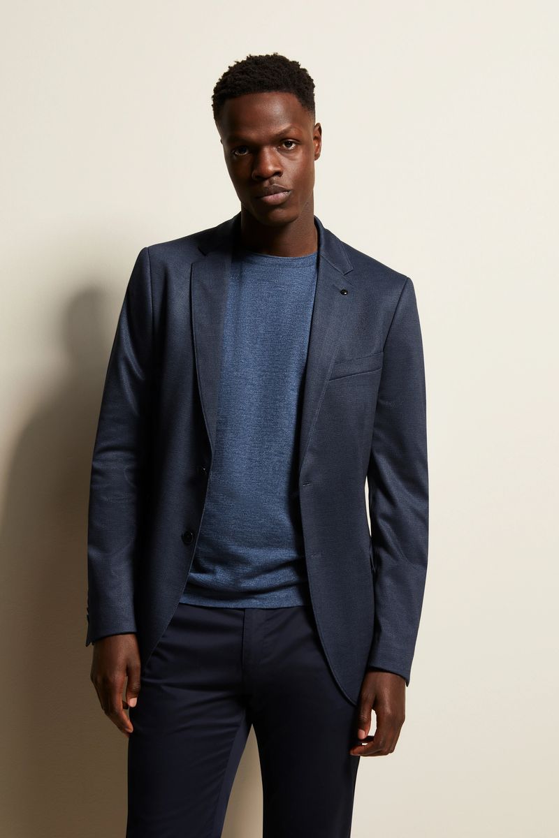 Marineblaues Slim-Fit Stretch Sakko
