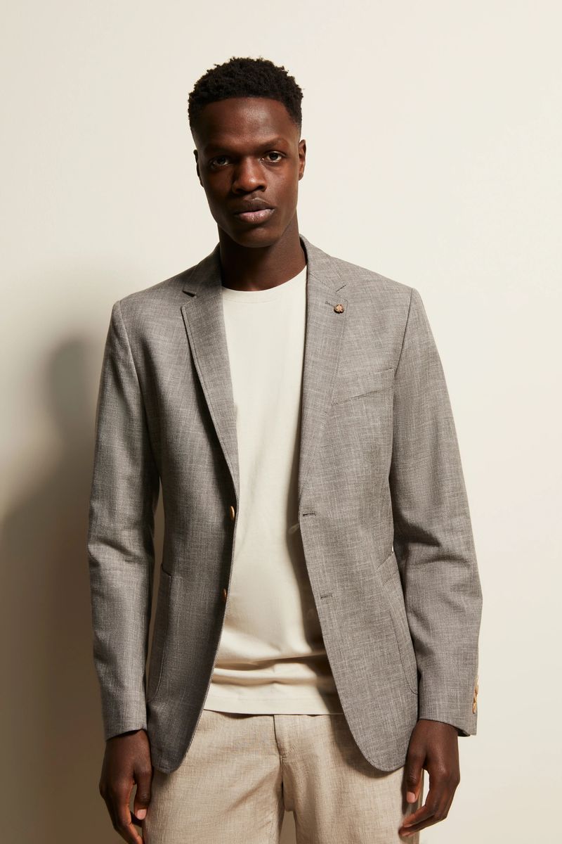 Sakko aus Baumwollmischung mit Reverskragen