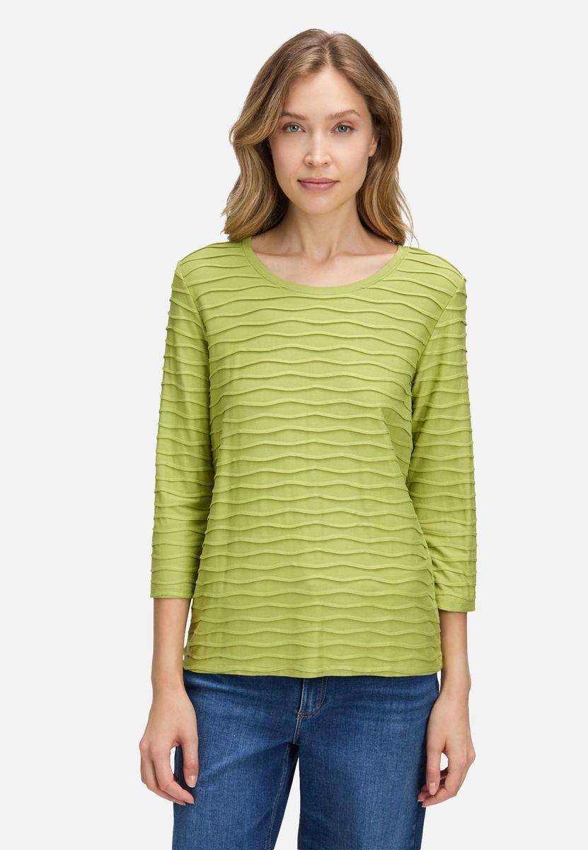 Basic-Top mit Struktur und Dreiviertelärmeln