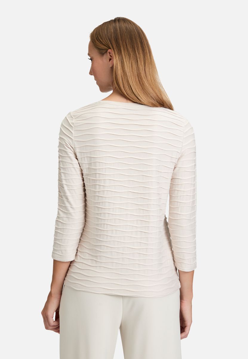 Basic-Top mit Struktur und Dreiviertelärmeln