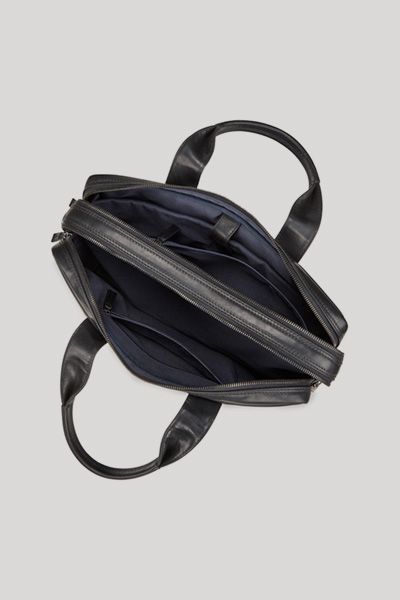 JOOP! Cerratano Pandion Schwarze Leder Aktentasche mit Schultergurt