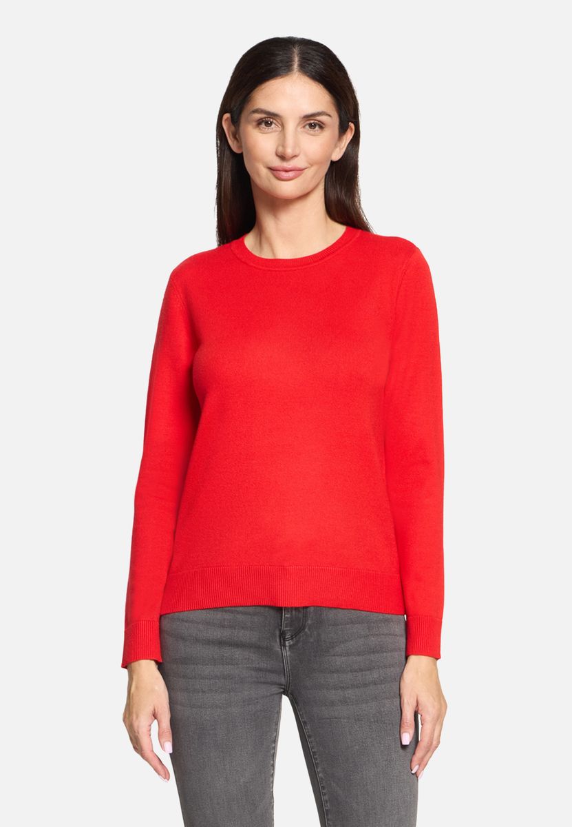 Klassischer Strickpullover mit Rundhalsausschnitt
