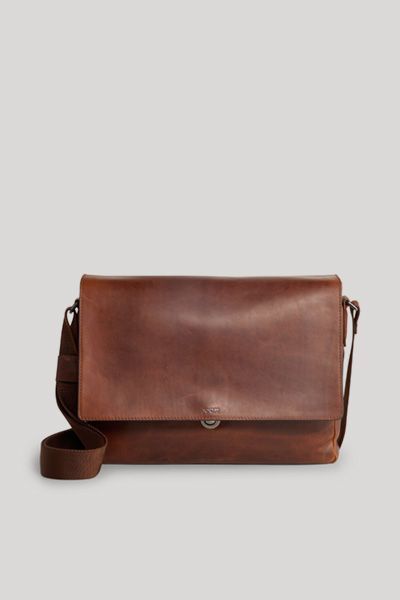 Cerratano Janis Cognac Leder Messenger Bag mit verstellbarem Riemen