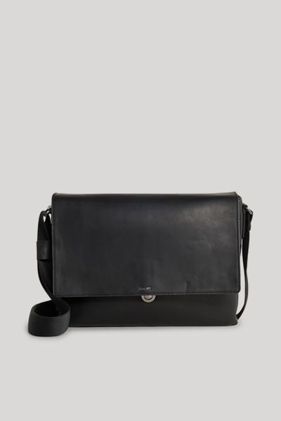 Cerratano Janis Schwarze Leder Messenger Bag mit verstellbarem Riemen