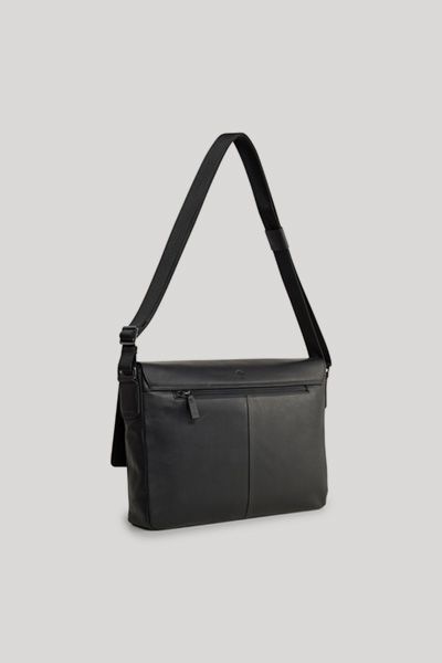Cerratano Janis Schwarze Leder Messenger Bag mit verstellbarem Riemen