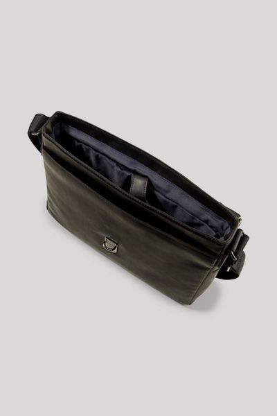 Cerratano Janis Schwarze Leder Messenger Bag mit verstellbarem Riemen