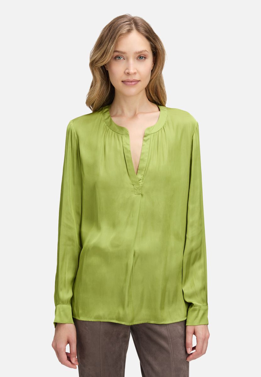 Elegante Langarm Satinbluse