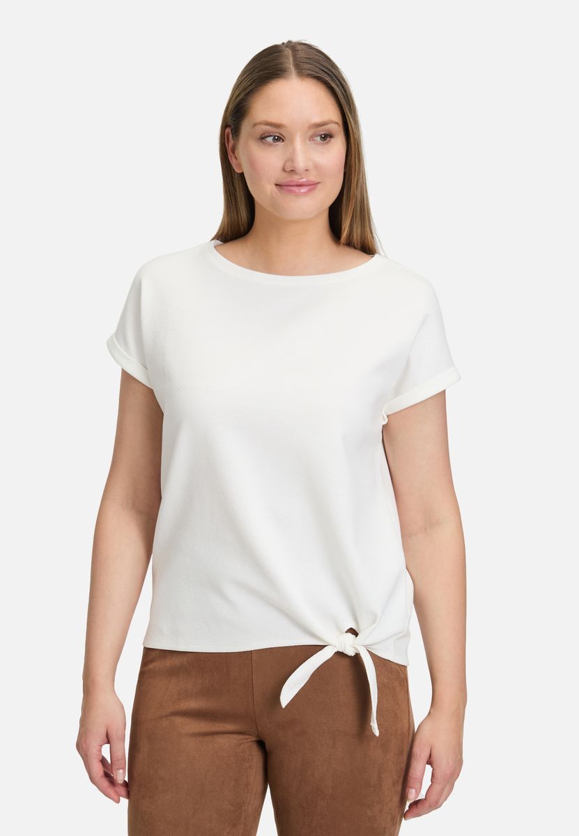 Kurzarm-Shirt mit Struktur und Bindedetail