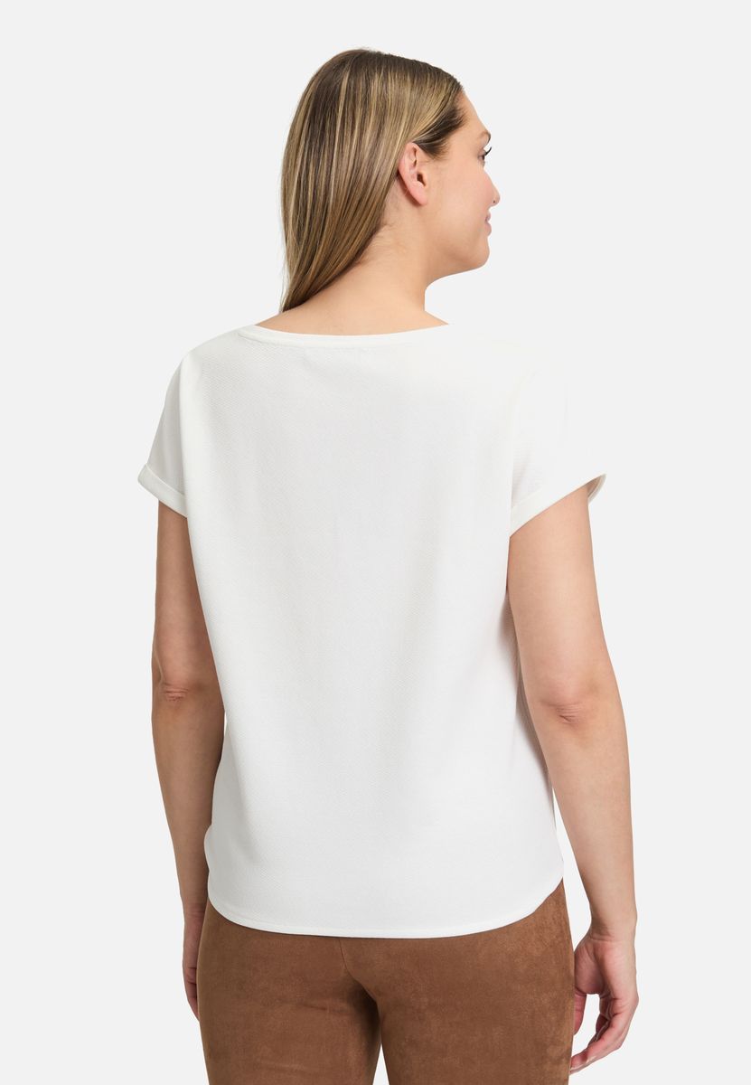 Kurzarm-Shirt mit Struktur und Bindedetail