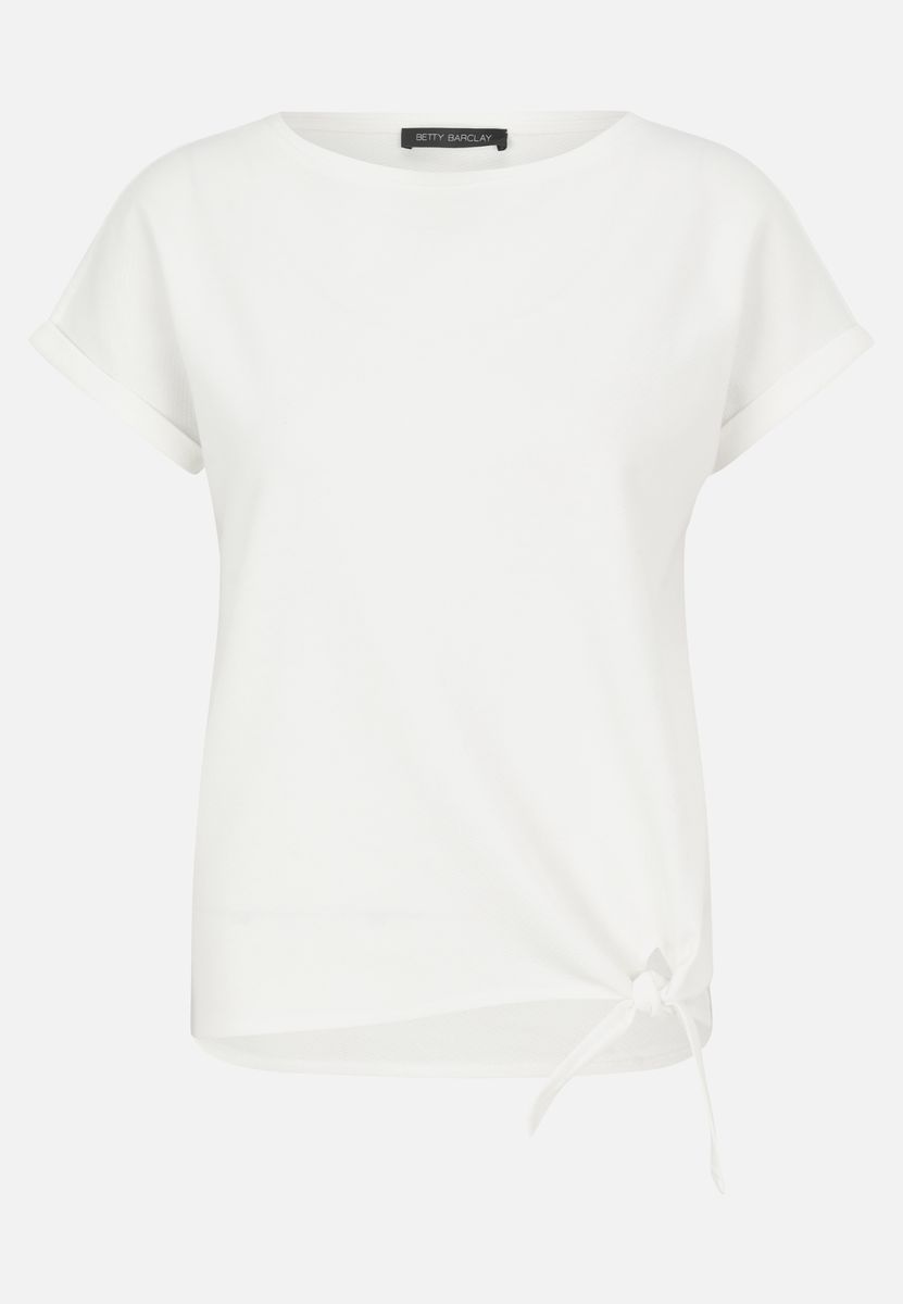 Kurzarm-Shirt mit Struktur und Bindedetail