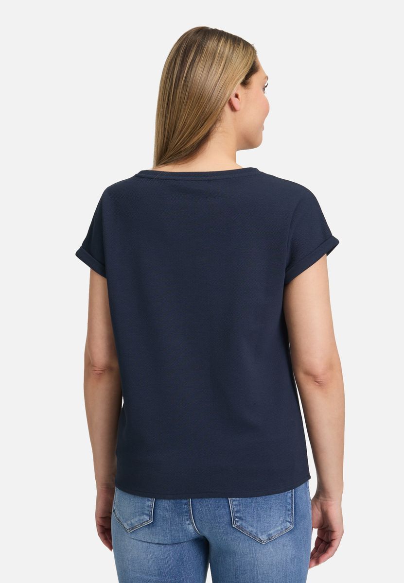 Kurzarm-Shirt mit Struktur und Bindedetail