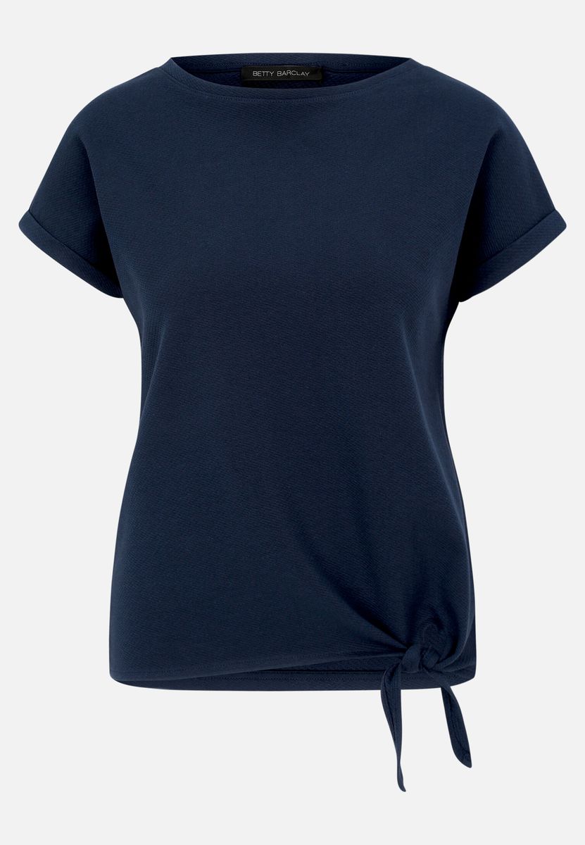 Kurzarm-Shirt mit Struktur und Bindedetail