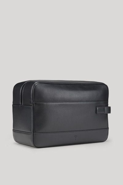 JOOP! Manciano Eris Schwarze Leder Kulturtasche mit Griff