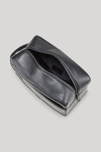 JOOP! Manciano Eris Schwarze Leder Kulturtasche mit Griff