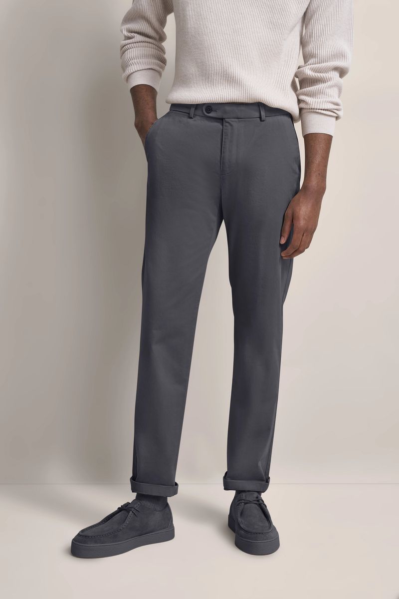 Klassische Baumwollmischung Hose mit flacher Vorderseite