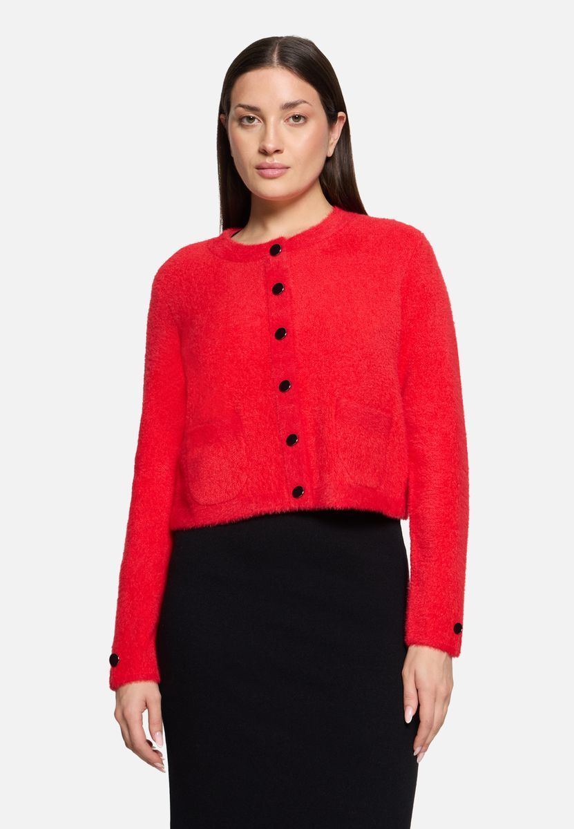 Klassische Strickjacke mit Rundhalsausschnitt