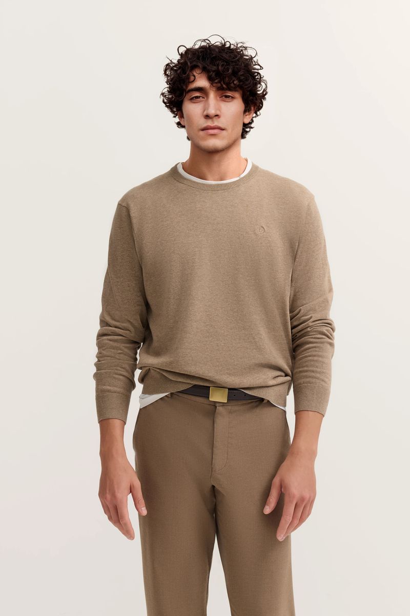 Basic Essential Rundhals Pullover aus Baumwolle