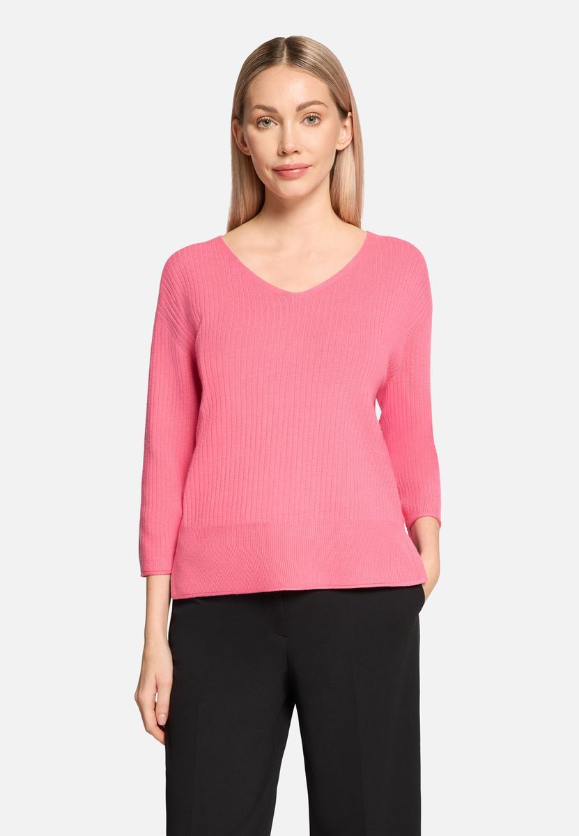 Feinstrickpullover mit V-Ausschnitt