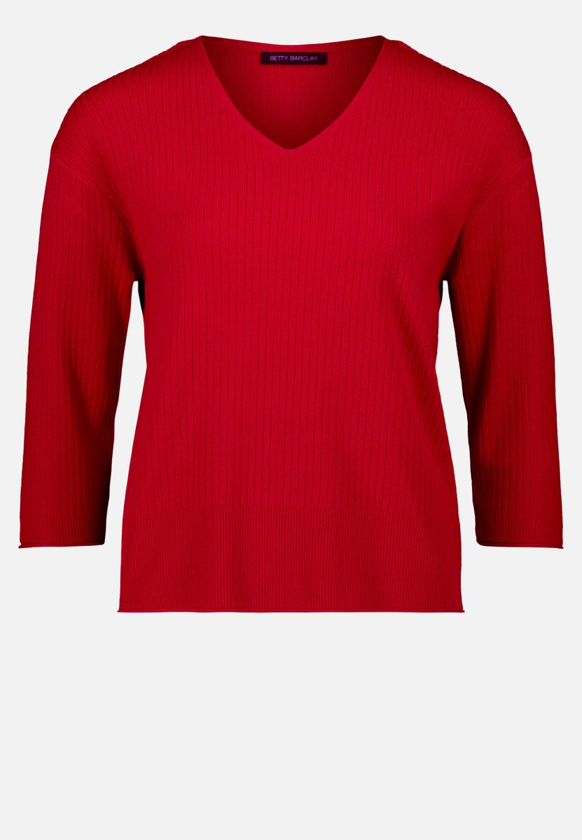 Feinstrickpullover mit V-Ausschnitt
