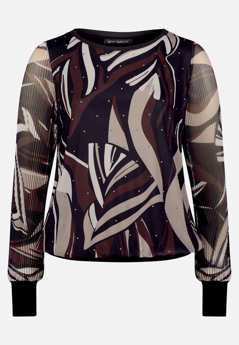 Langarm-Shirt mit Plissee