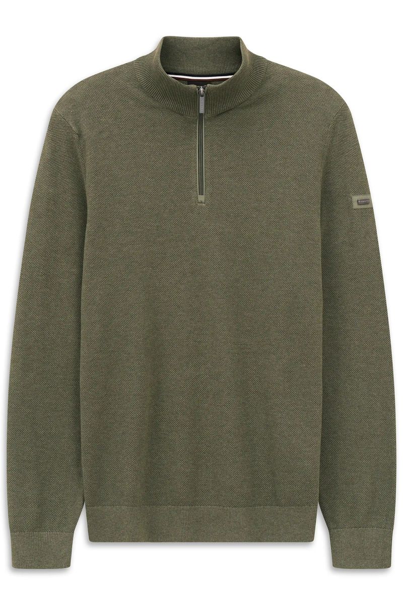 Klassischer Baumwoll-Troyer mit halbem Reißverschluss