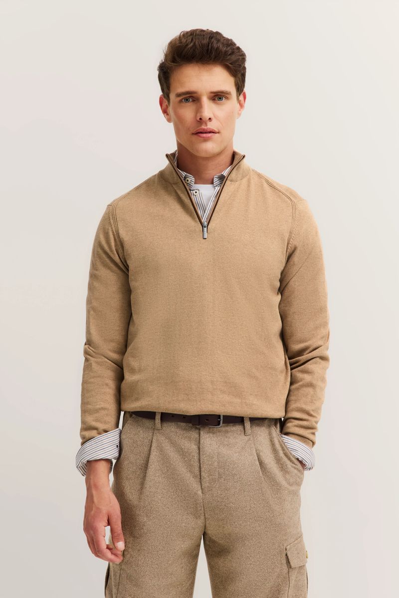 Troyer-Pullover aus Baumwolle mit Reißverschluss