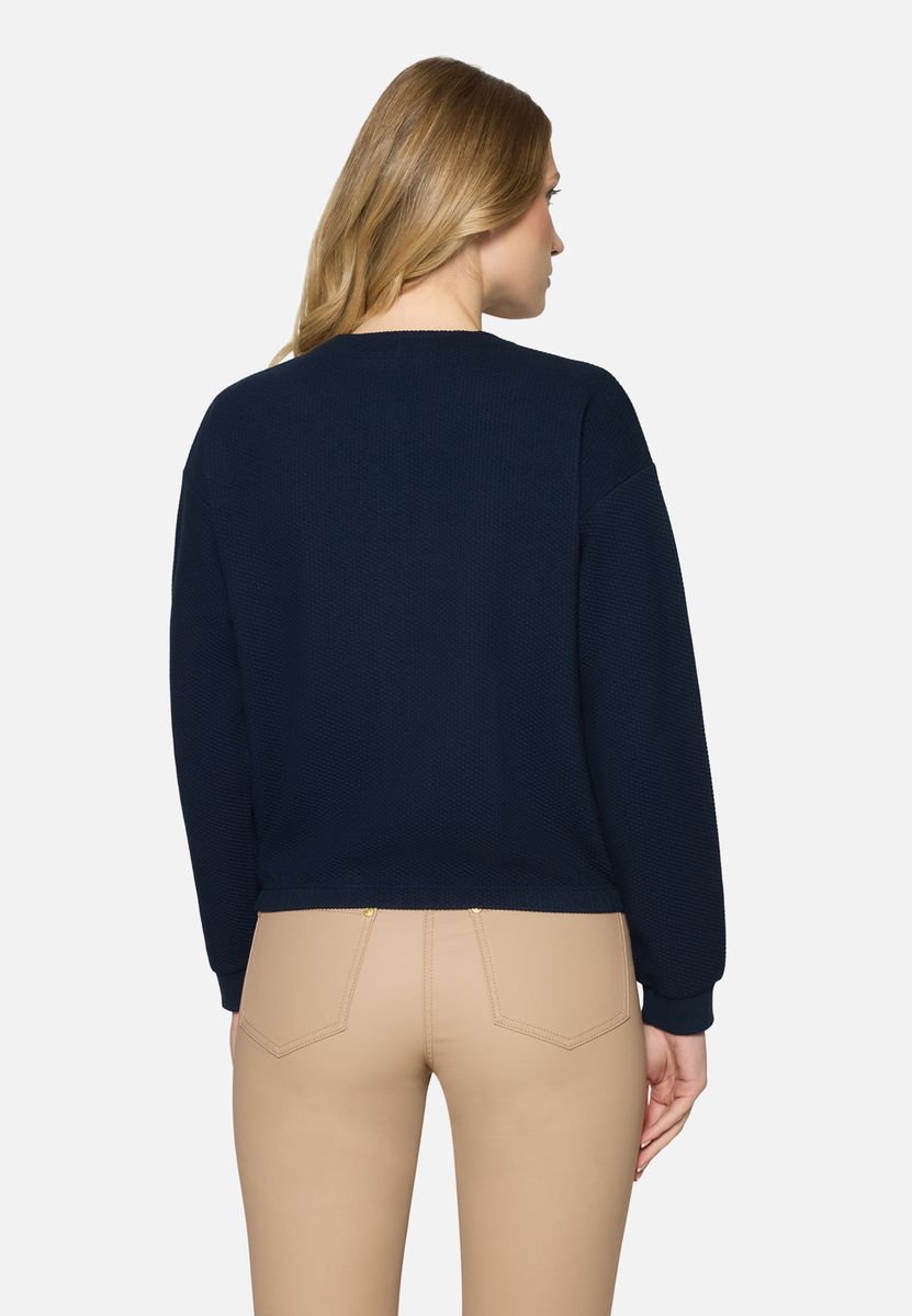 Strukturierte Strickjacke mit Reißverschluss