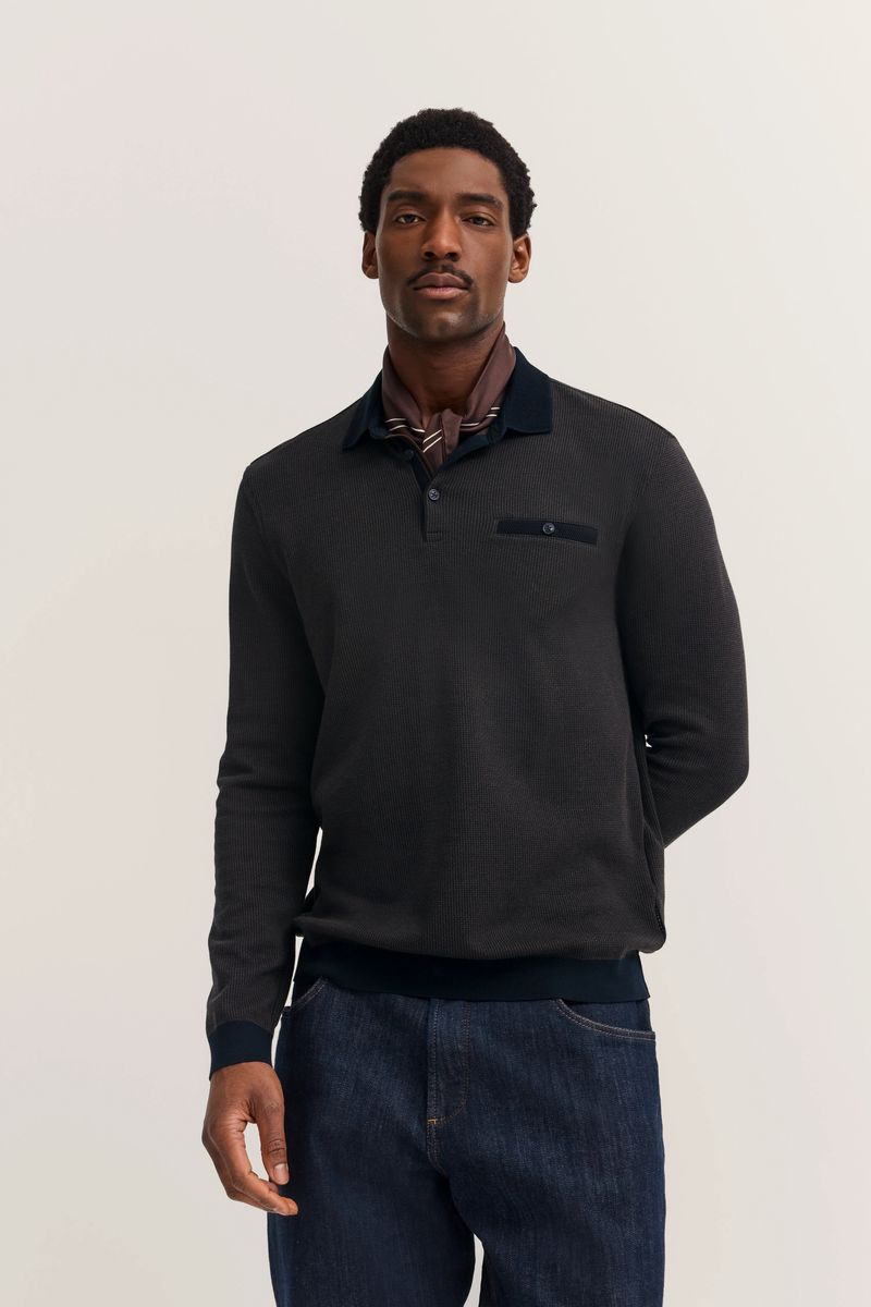 Langärmliges Polo Shirt mit Modern Fit