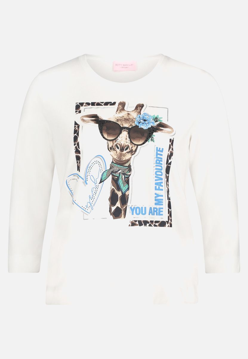 Basic-Top mit Giraffen-Grafikdruck