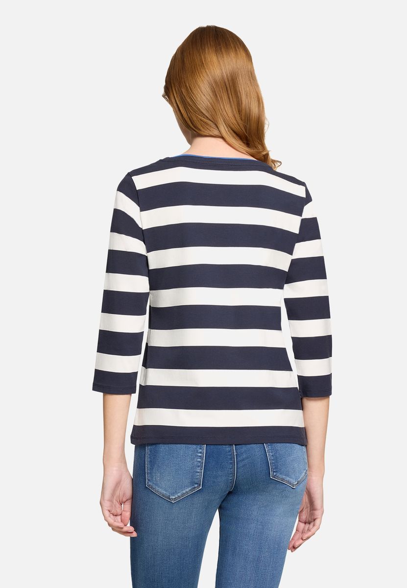 Gestreiftes Jersey-Top mit Giraffen-Grafik