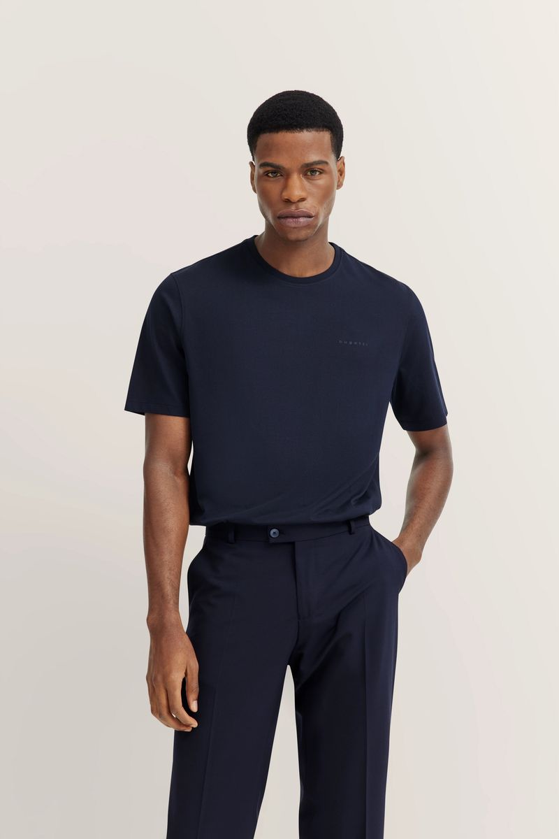 Klassisches marineblaues Baumwoll-T-Shirt