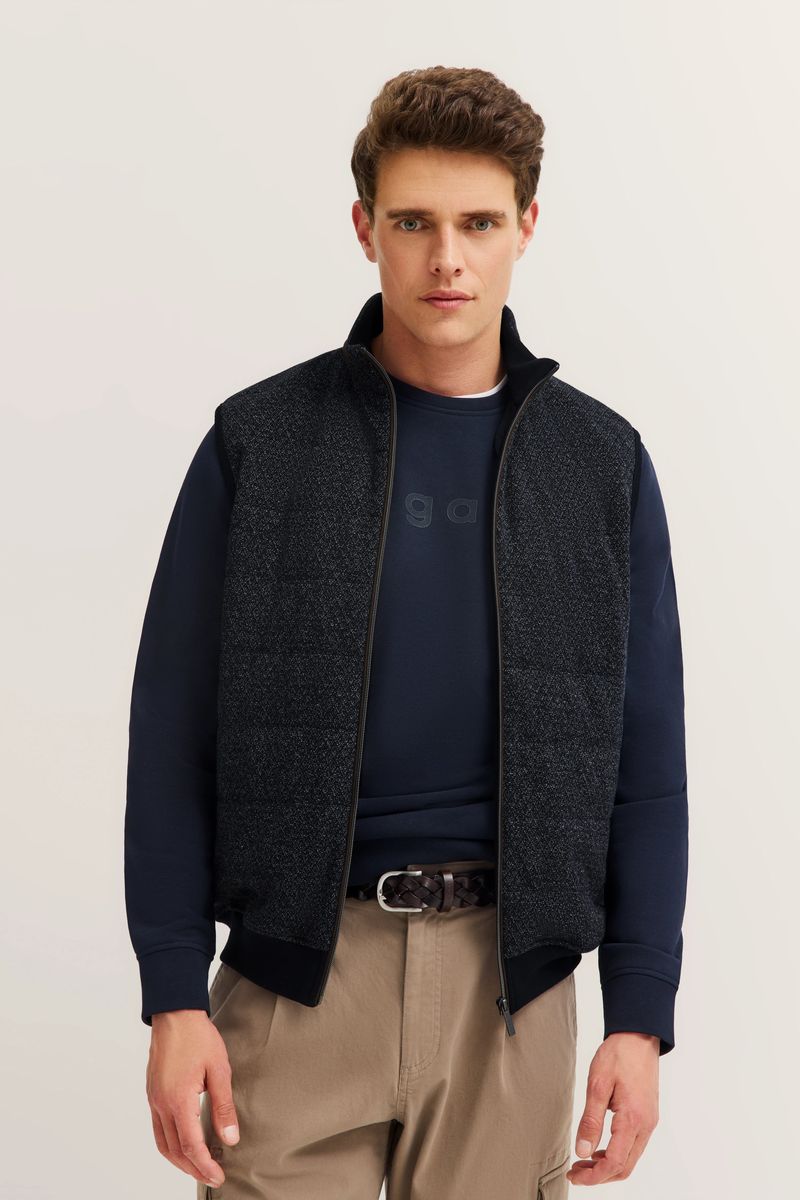 Sweatweste mit Stehkragen und Reißverschluss