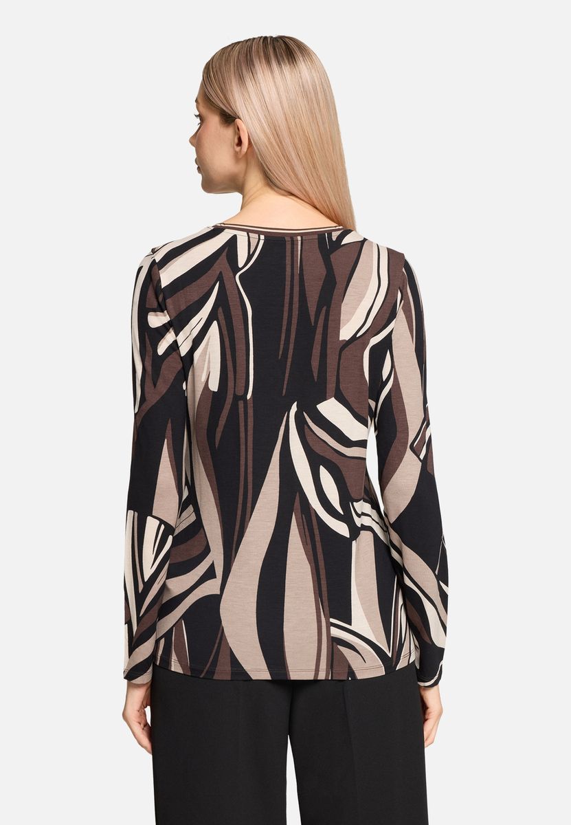 Basic Shirt mit Grafikmuster und langen Ärmeln
