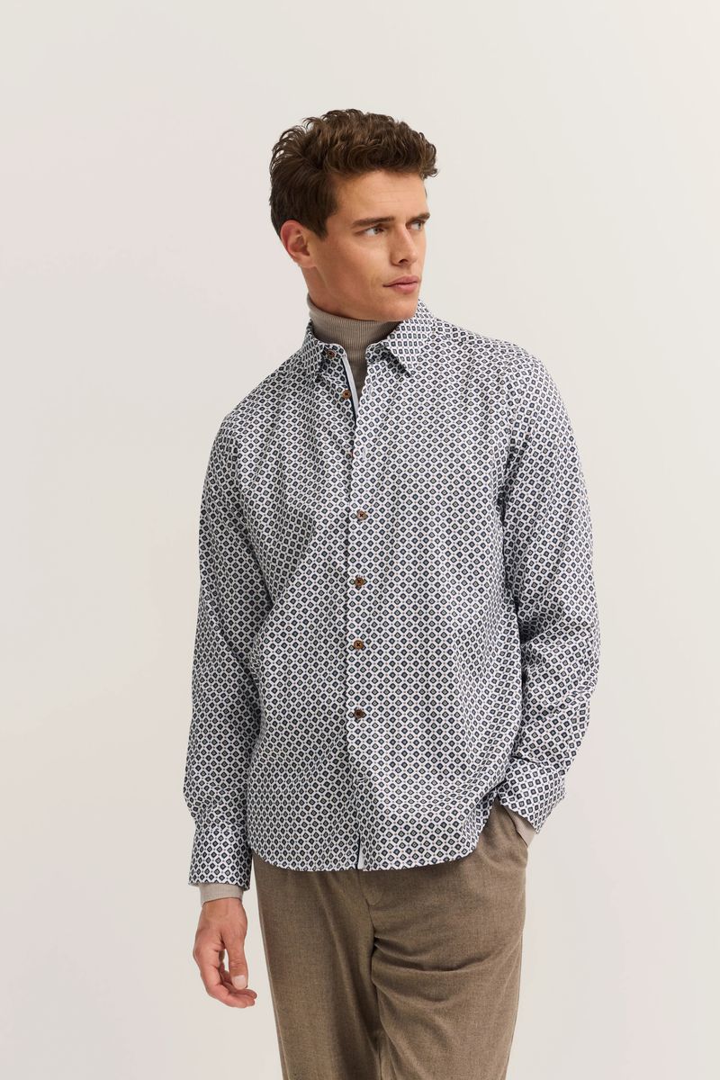 Freizeithemd Modern Fit mit Rautenmuster