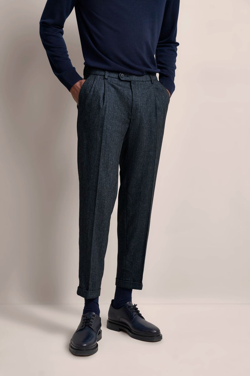 Weiche Bundfaltenhose aus Wollmischung