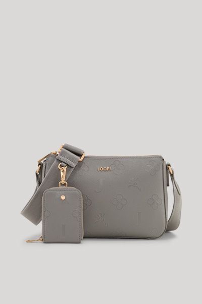 JOOP! Jasmina graue Monogramm-Schultertasche mit Mini-Etui