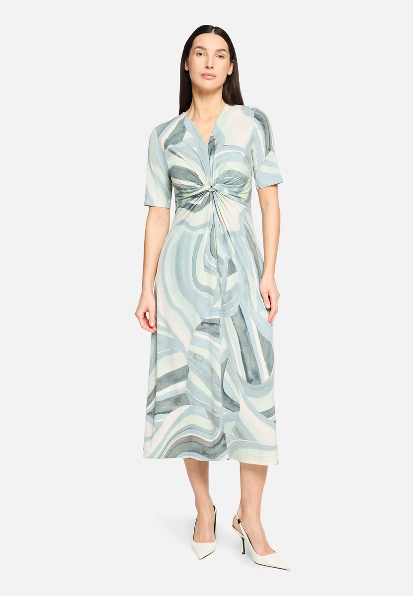 Midikleid mit Blumenmuster und Knotendetail